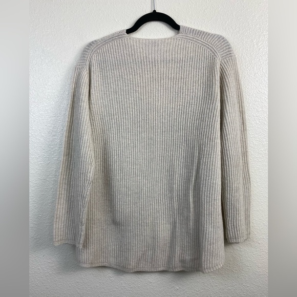 Madewell Wool Nkit V-Neck Long Sleeve Cozy Beige Cream Fall Winter Sweater Small - Picture 11 of 12